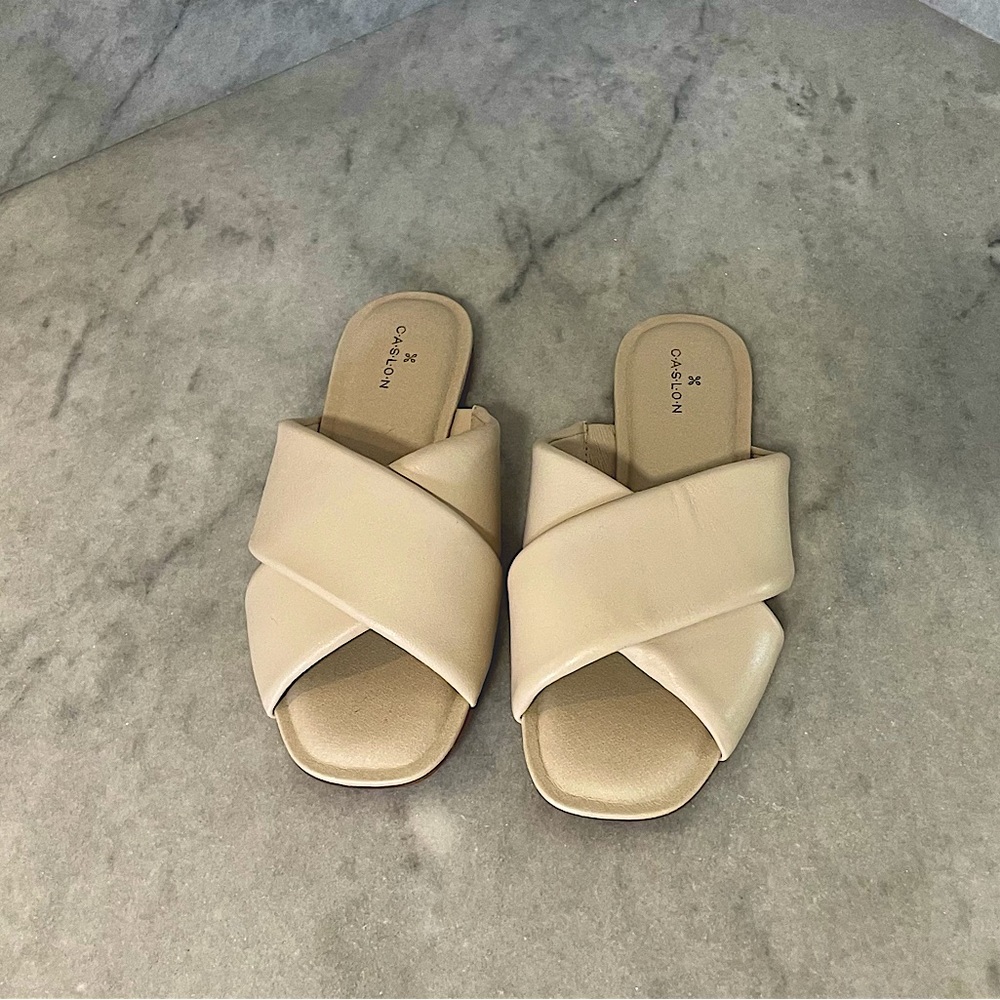 Caslon White Leather Sandal, Women’s
